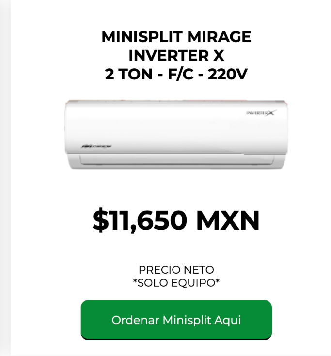 Mirage Inverter X 2 toneladas